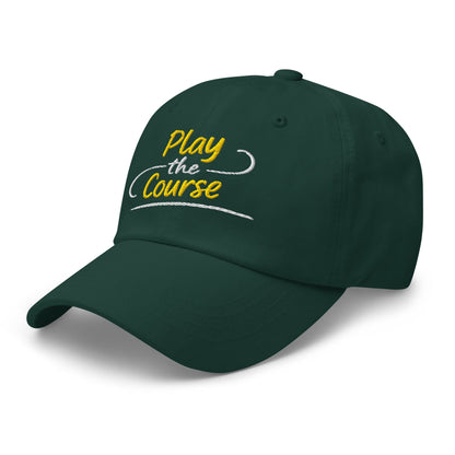 Play the Course Fun Spirit Embroidered Golf Cap - Funny Golf Tee by Swing Epic