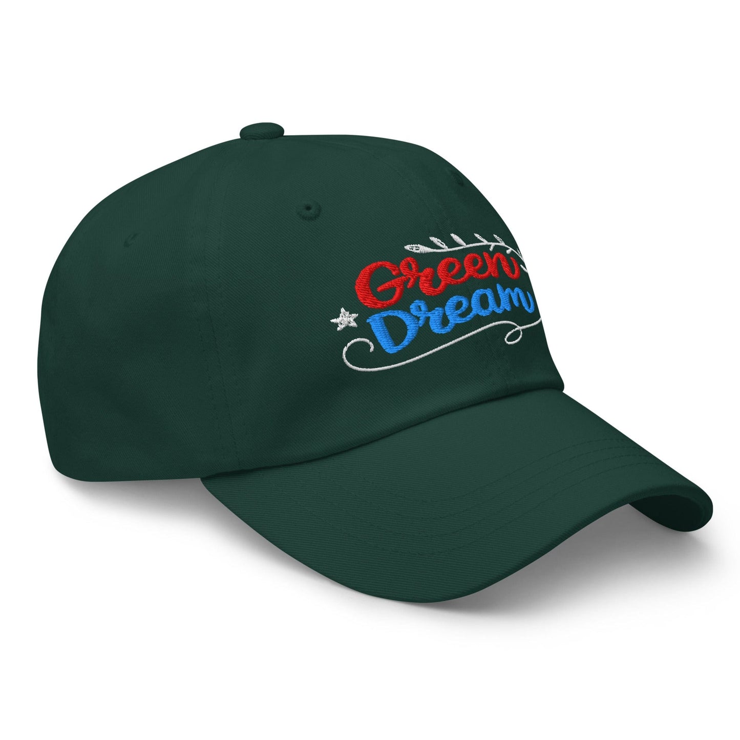 Green Dream Stars and Leaves Fun Embroidered Golf Cap - Funny Golf Tee by Swing Epic