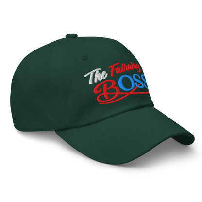 The Fairway Boss Sparkling Glitter Print Embroidered Golf Cap - Funny Golf Tee by Swing Epic