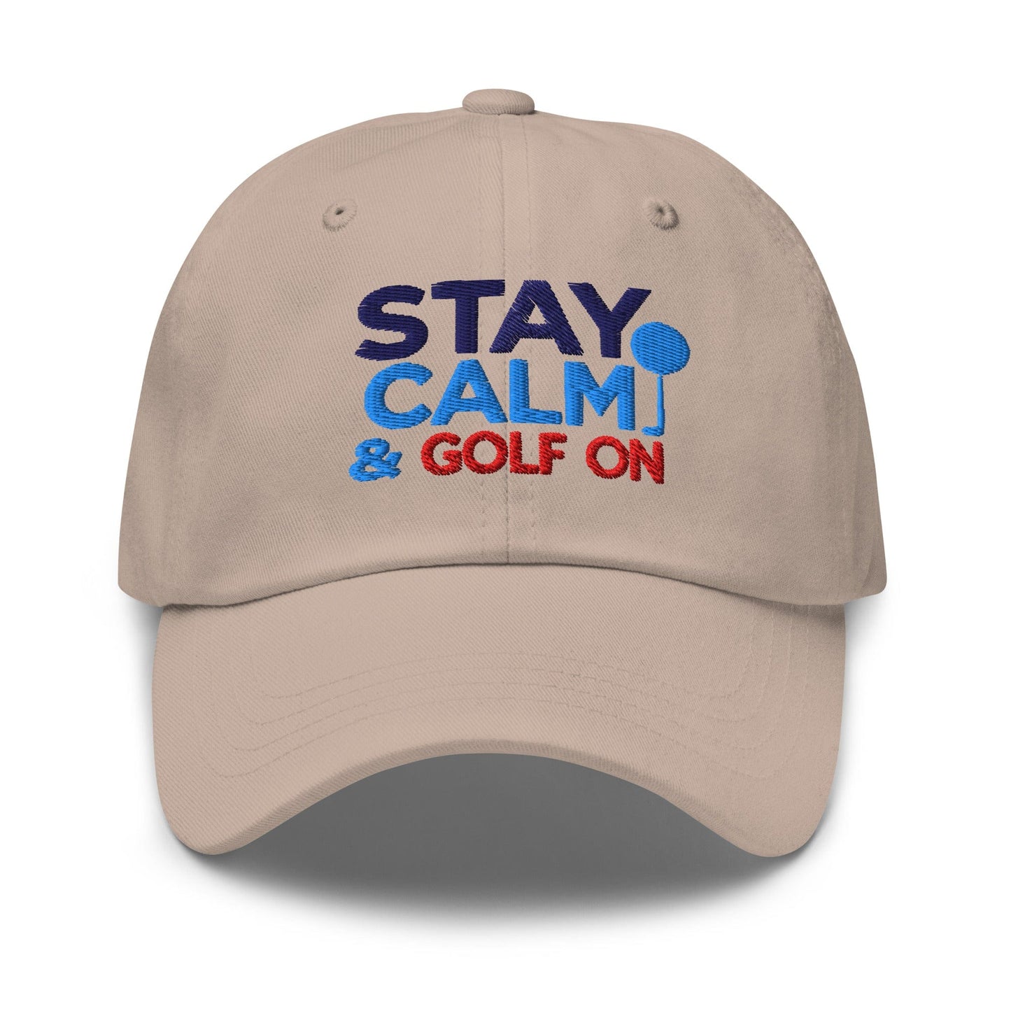 Stay Calm & Golf On Funny Embroidered Golf Cap - Funny Golf Tee by Swing Epic