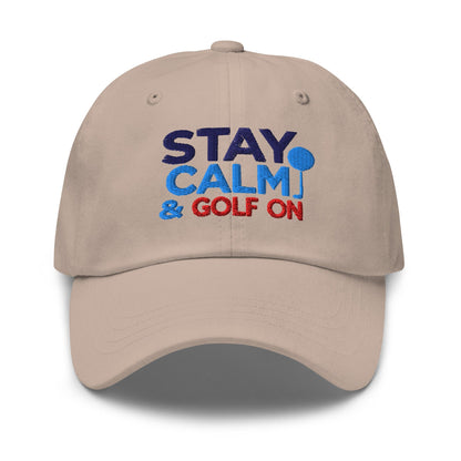 Stay Calm & Golf On Funny Embroidered Golf Cap - Funny Golf Tee by Swing Epic