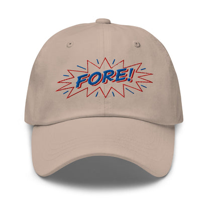 FORE! Quirky and Fun Embroidered Golf Cap - Funny Golf Tee by Swing Epic