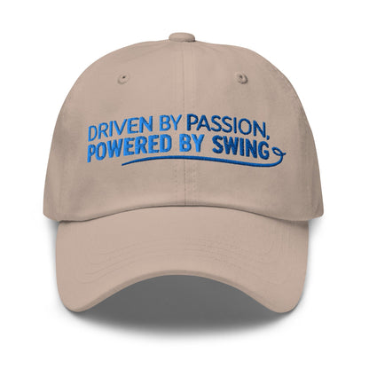 Driven by Passion Powered by Swing Embroidered Golf Cap - Funny Golf Tee by Swing Epic