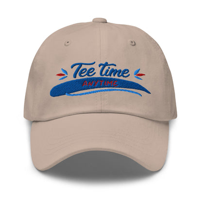 Tee Time Anytime Fun Embroidered Golf Cap - Funny Golf Tee by Swing Epic