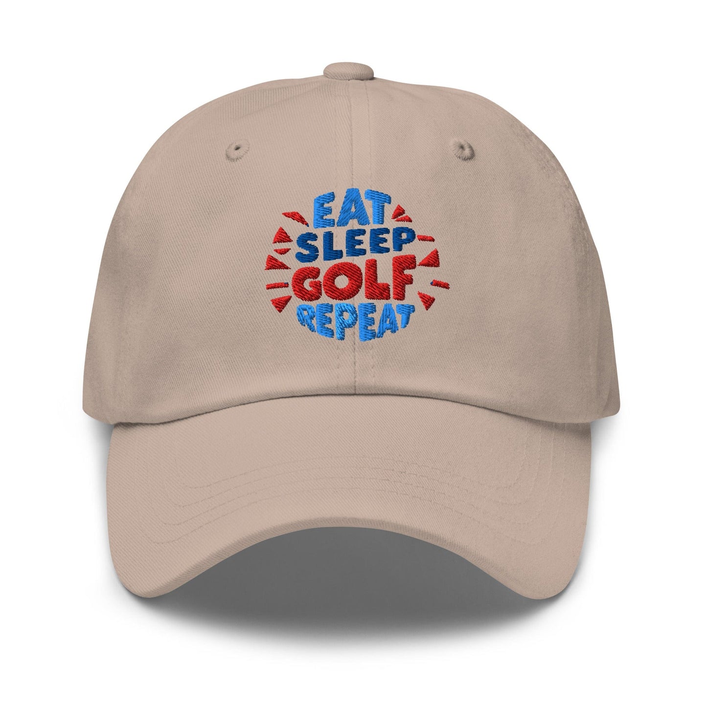 Eat Sleep Golf Repeat Fun Design Embroidered Golf Cap - Funny Golf Tee by Swing Epic