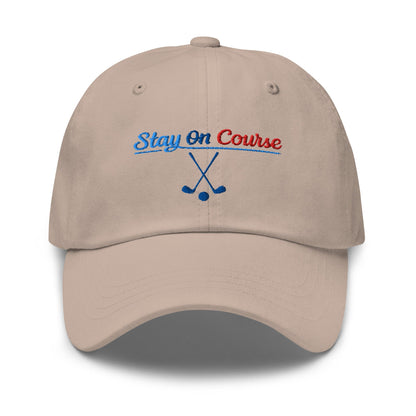Stay On Course Engaging Quirky Embroidered Golf Cap - Funny Golf Tee by Swing Epic