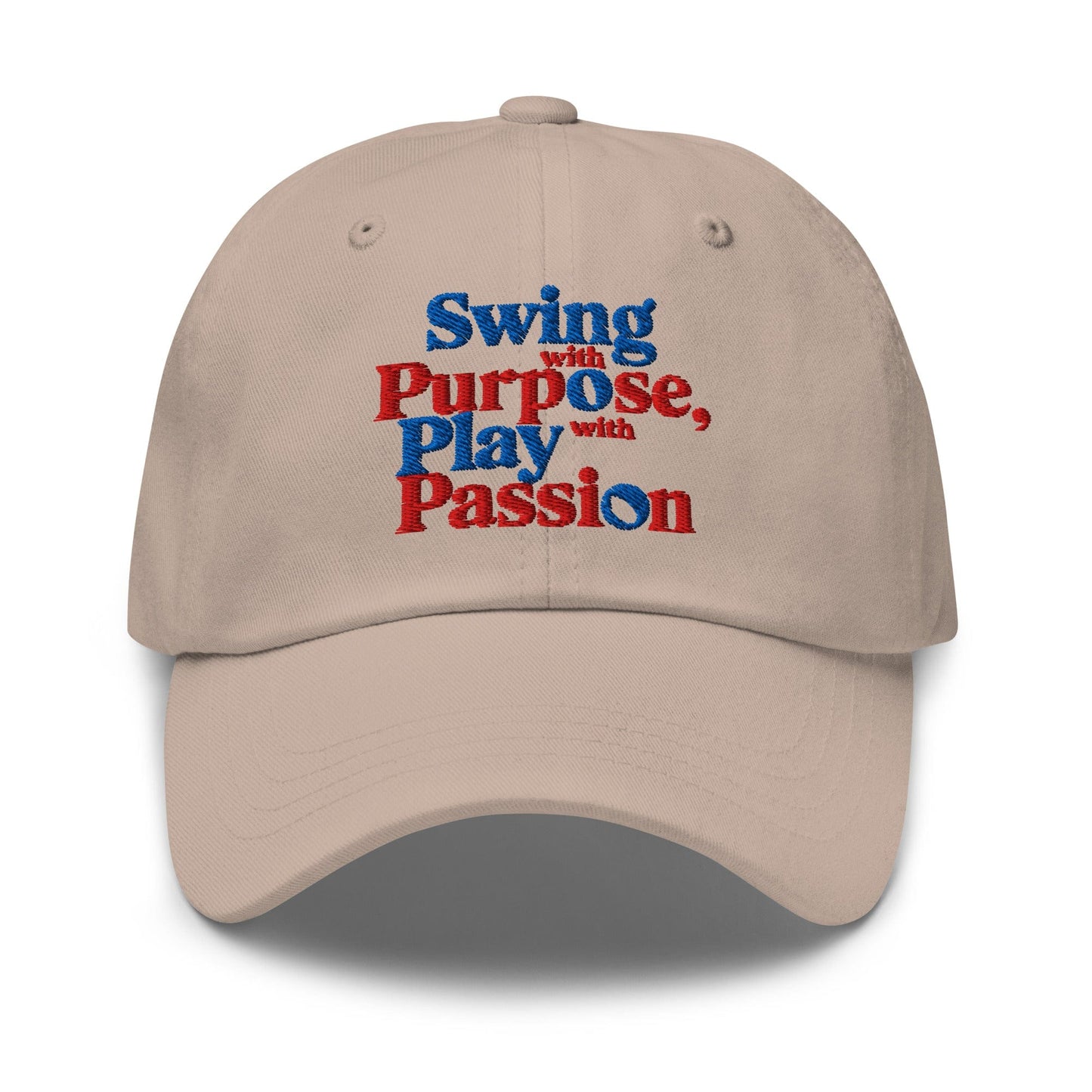 Swing with Purpose Play with Passion Embroidered Golf Cap - Funny Golf Tee by Swing Epic
