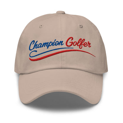 Champion Golfer Sparkling Star Fun Embroidered Golf Cap - Funny Golf Tee by Swing Epic