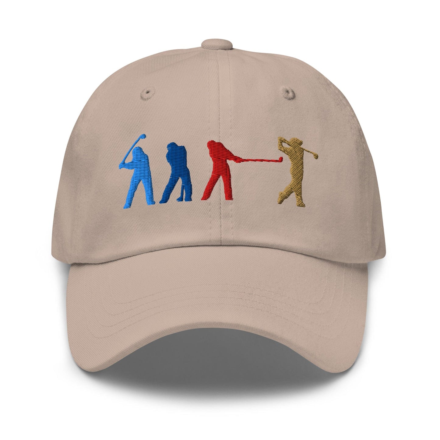 Four Swinging Silhouettes Dynamic Embroidered Golf Cap - Funny Golf Tee by Swing Epic