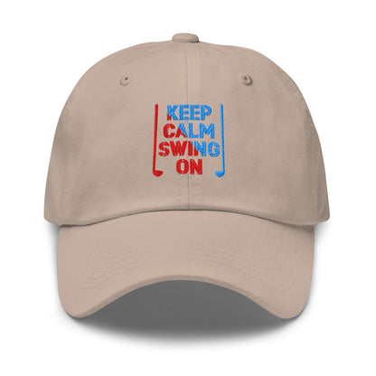 Keep Calm Swing On Embroidered Golf Cap - Funny Golf Tee by Swing Epic
