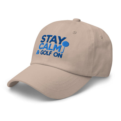 Stay Calm & Golf On Funny Embroidered Golf Cap - Funny Golf Tee by Swing Epic