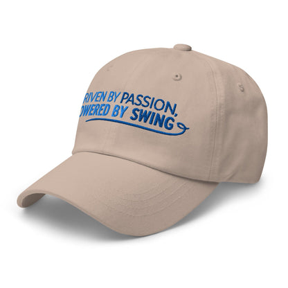 Driven by Passion Powered by Swing Embroidered Golf Cap - Funny Golf Tee by Swing Epic