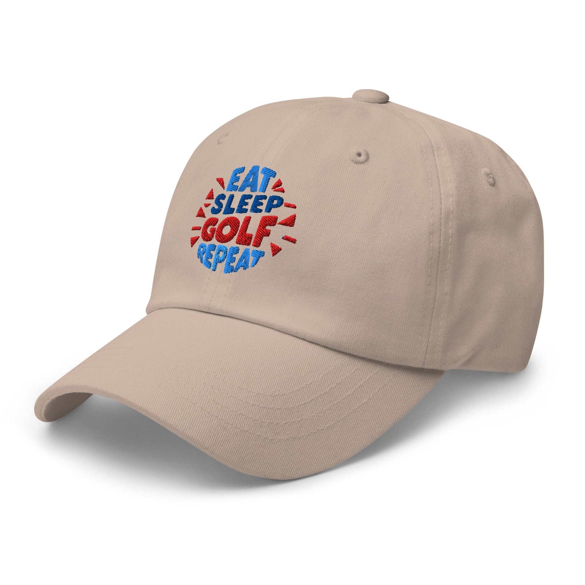 Eat Sleep Golf Repeat Fun Design Embroidered Golf Cap - Funny Golf Tee by Swing Epic