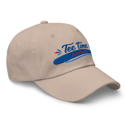 Tee Time Anytime Fun Embroidered Golf Cap - Funny Golf Tee by Swing Epic