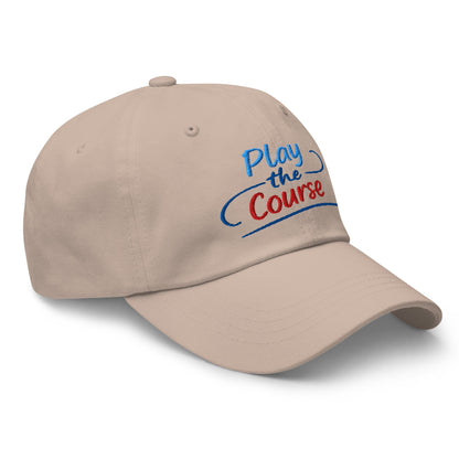 Play the Course Fun Spirit Embroidered Golf Cap - Funny Golf Tee by Swing Epic