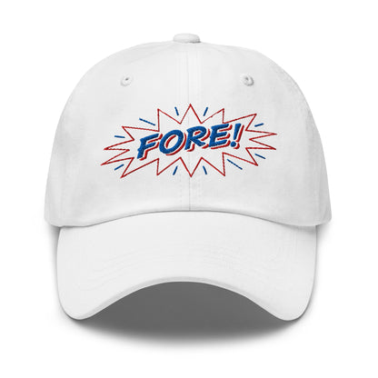 FORE! Quirky and Fun Embroidered Golf Cap - Funny Golf Tee by Swing Epic