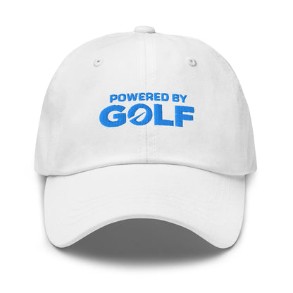 Powered By Golf Funny Embroidered Golf Cap - Funny Golf Tee by Swing Epic