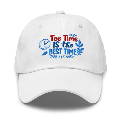 Tee Time is the Best Time Embroidered Golf Cap - Funny Golf Tee by Swing Epic