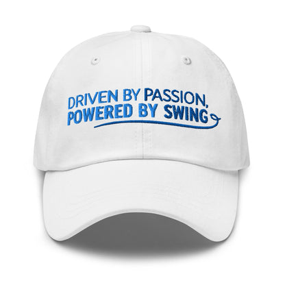 Driven by Passion Powered by Swing Embroidered Golf Cap - Funny Golf Tee by Swing Epic