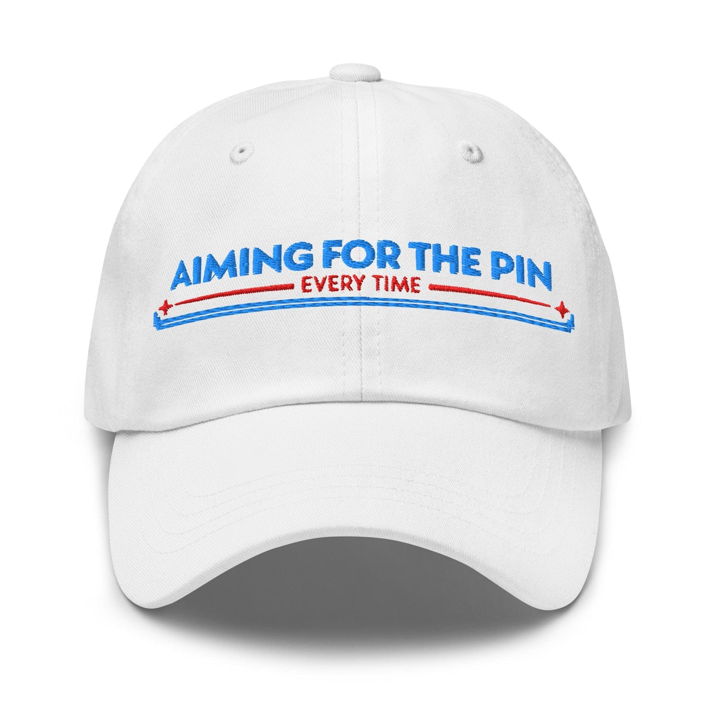 Aiming for the Pin Every Time Engaging Embroidered Golf Cap - Funny Golf Tee by Swing Epic