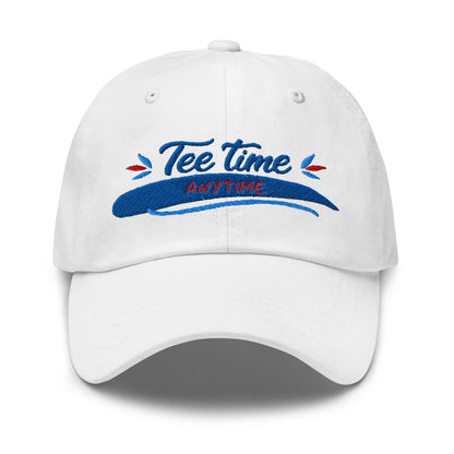 Tee Time Anytime Fun Embroidered Golf Cap - Funny Golf Tee by Swing Epic