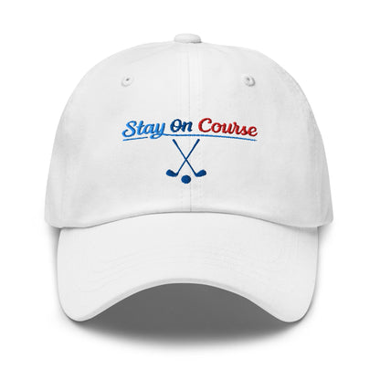 Stay On Course Engaging Quirky Embroidered Golf Cap - Funny Golf Tee by Swing Epic