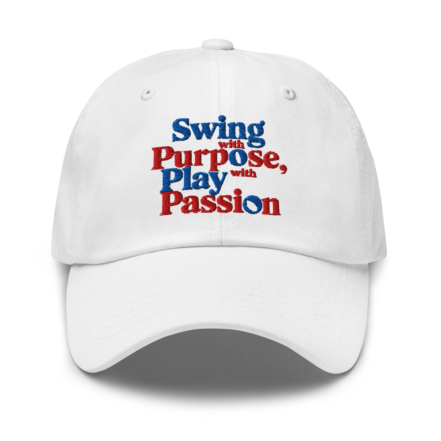 Swing with Purpose Play with Passion Embroidered Golf Cap - Funny Golf Tee by Swing Epic