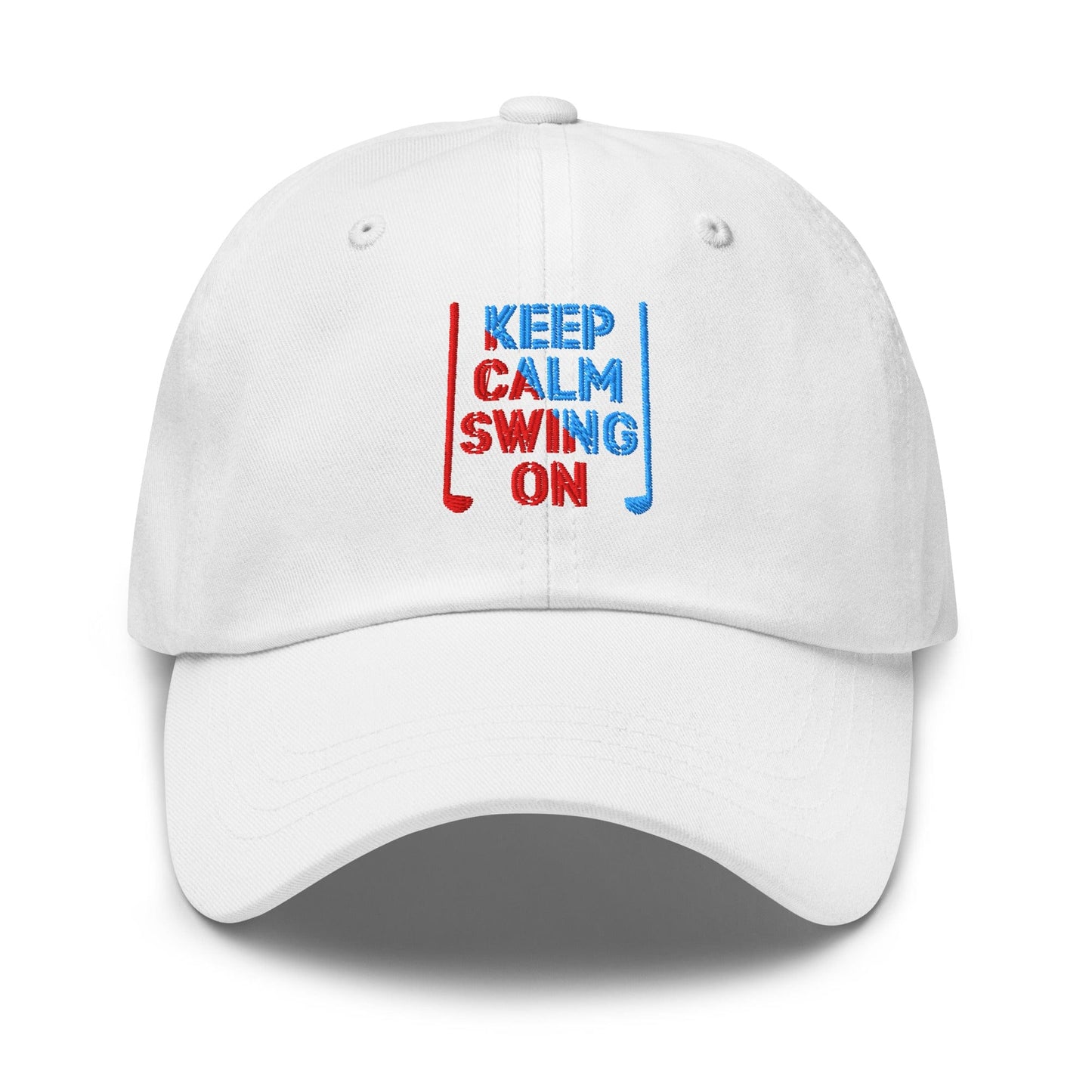 Keep Calm Swing On Embroidered Golf Cap - Funny Golf Tee by Swing Epic