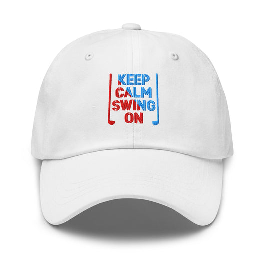 Keep Calm Swing On Embroidered Golf Cap - Funny Golf Tee by Swing Epic