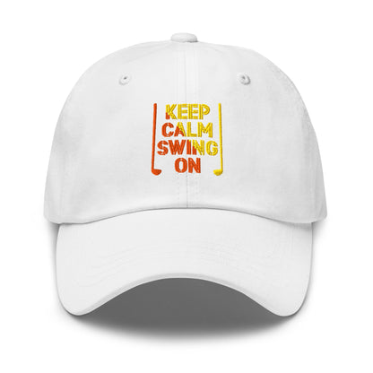 Keep Calm Swing On Embroidered Golf Cap - Funny Golf Tee by Swing Epic