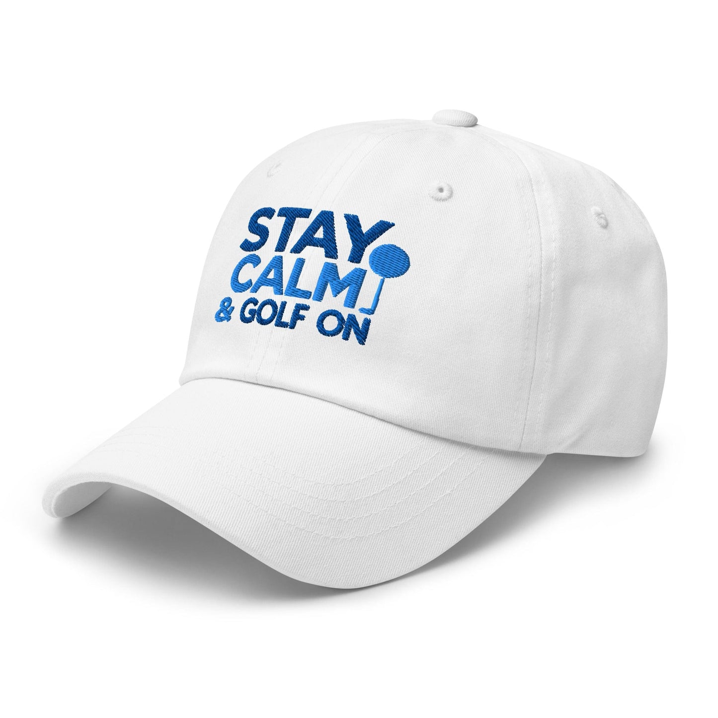 Stay Calm & Golf On Funny Embroidered Golf Cap - Funny Golf Tee by Swing Epic