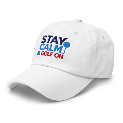 Stay Calm & Golf On Funny Embroidered Golf Cap - Funny Golf Tee by Swing Epic
