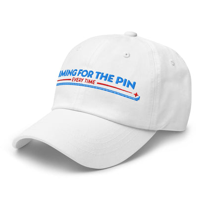 Aiming for the Pin Every Time Engaging Embroidered Golf Cap - Funny Golf Tee by Swing Epic