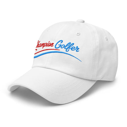 Champion Golfer Sparkling Star Fun Embroidered Golf Cap - Funny Golf Tee by Swing Epic