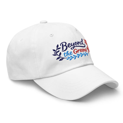Beyond the Greens Embroidered Golf Cap - Funny Golf Tee by Swing Epic