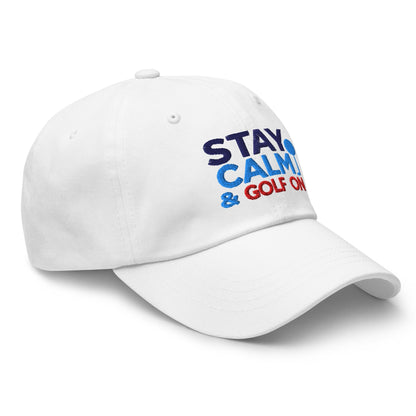 Stay Calm & Golf On Funny Embroidered Golf Cap - Funny Golf Tee by Swing Epic