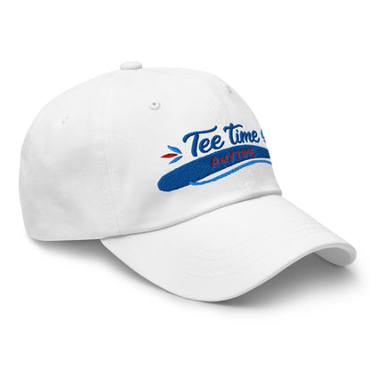 Tee Time Anytime Fun Embroidered Golf Cap - Funny Golf Tee by Swing Epic