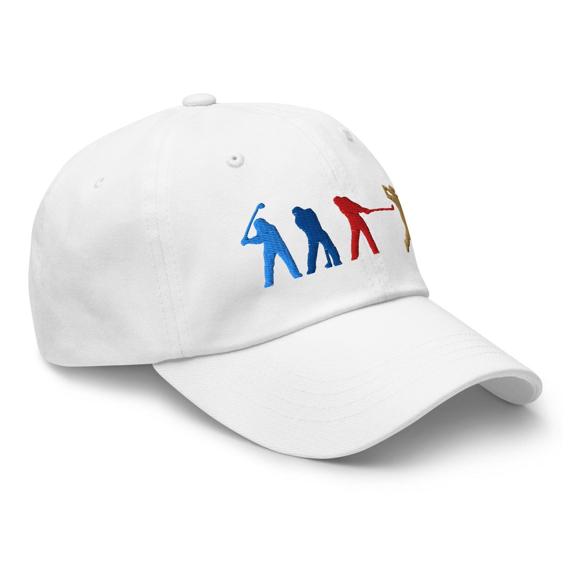 Four Swinging Silhouettes Dynamic Embroidered Golf Cap - Funny Golf Tee by Swing Epic
