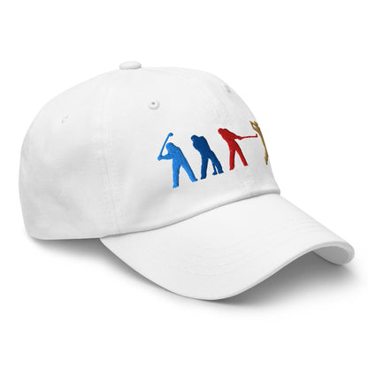 Four Swinging Silhouettes Dynamic Embroidered Golf Cap - Funny Golf Tee by Swing Epic