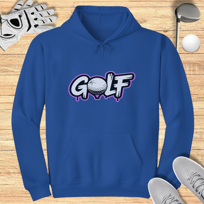 Vibrant Blue Hoodie with Bold Golf Drip Design