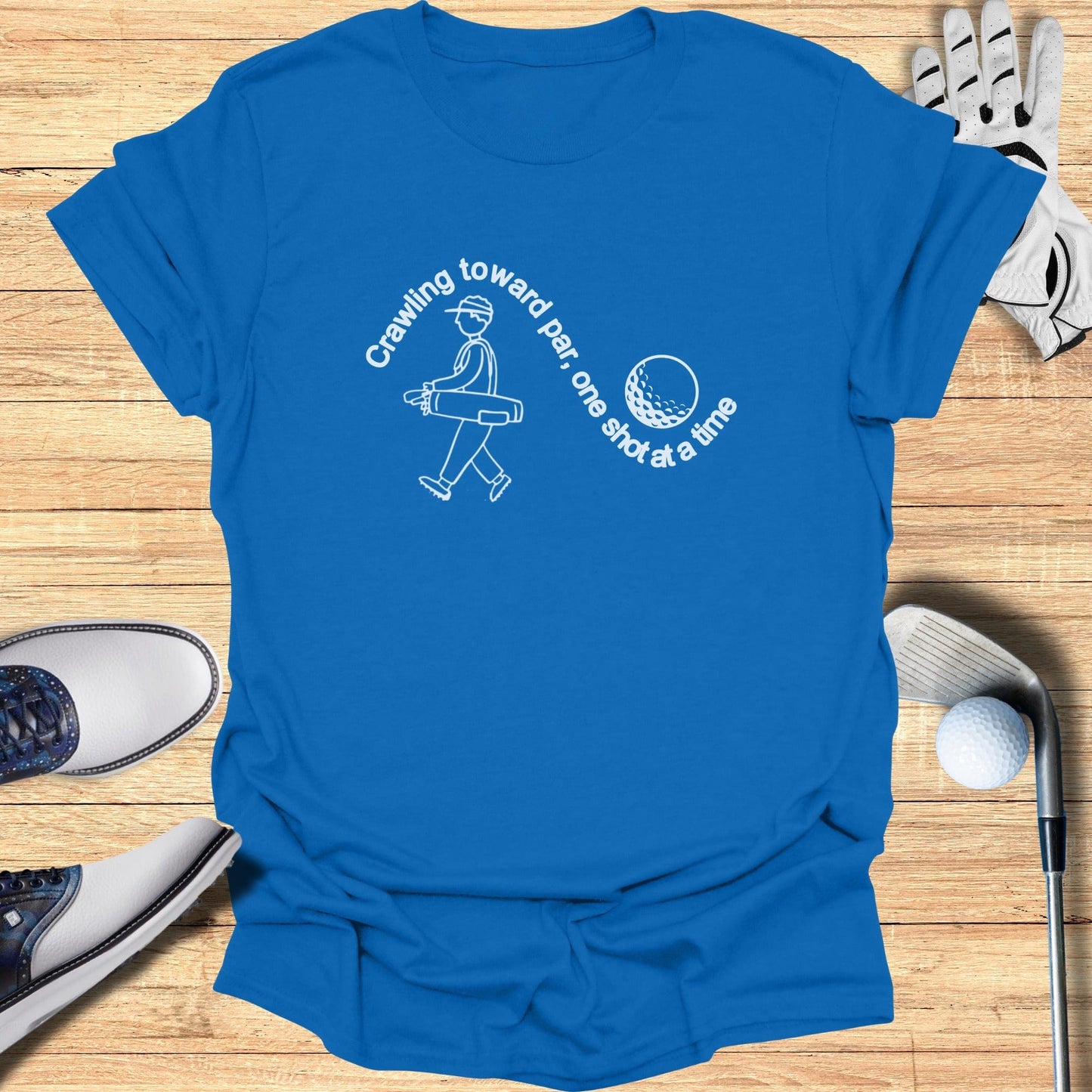 Crawling Toward Par T-Shirt - Funny Golf Tee by Swing Epic