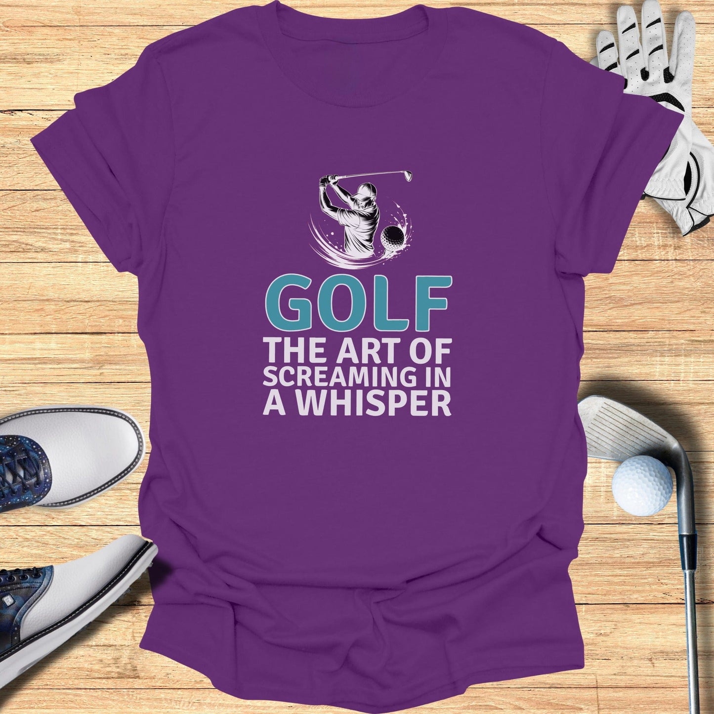 Screaming In A Whisper T-Shirt - Funny Golf Tee by Swing Epic