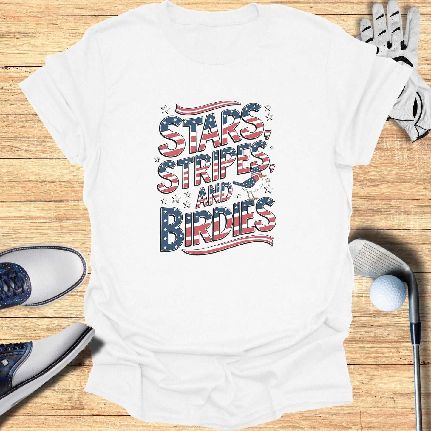Stars Stripes And Birdies TShirt - Funny Golf Tee by Swing Epic