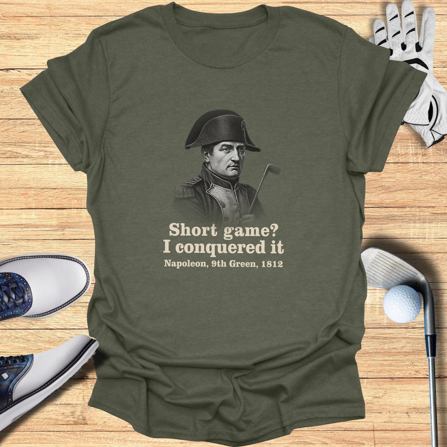Short Game I Conquered It T-Shirt - Funny Golf Tee by Swing Epic