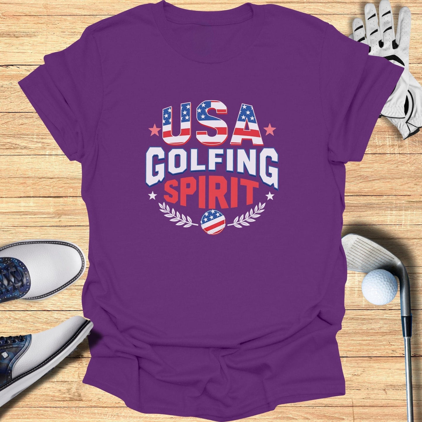 USA Golfing Spirit T-Shirt - Funny Golf Tee by Swing Epic