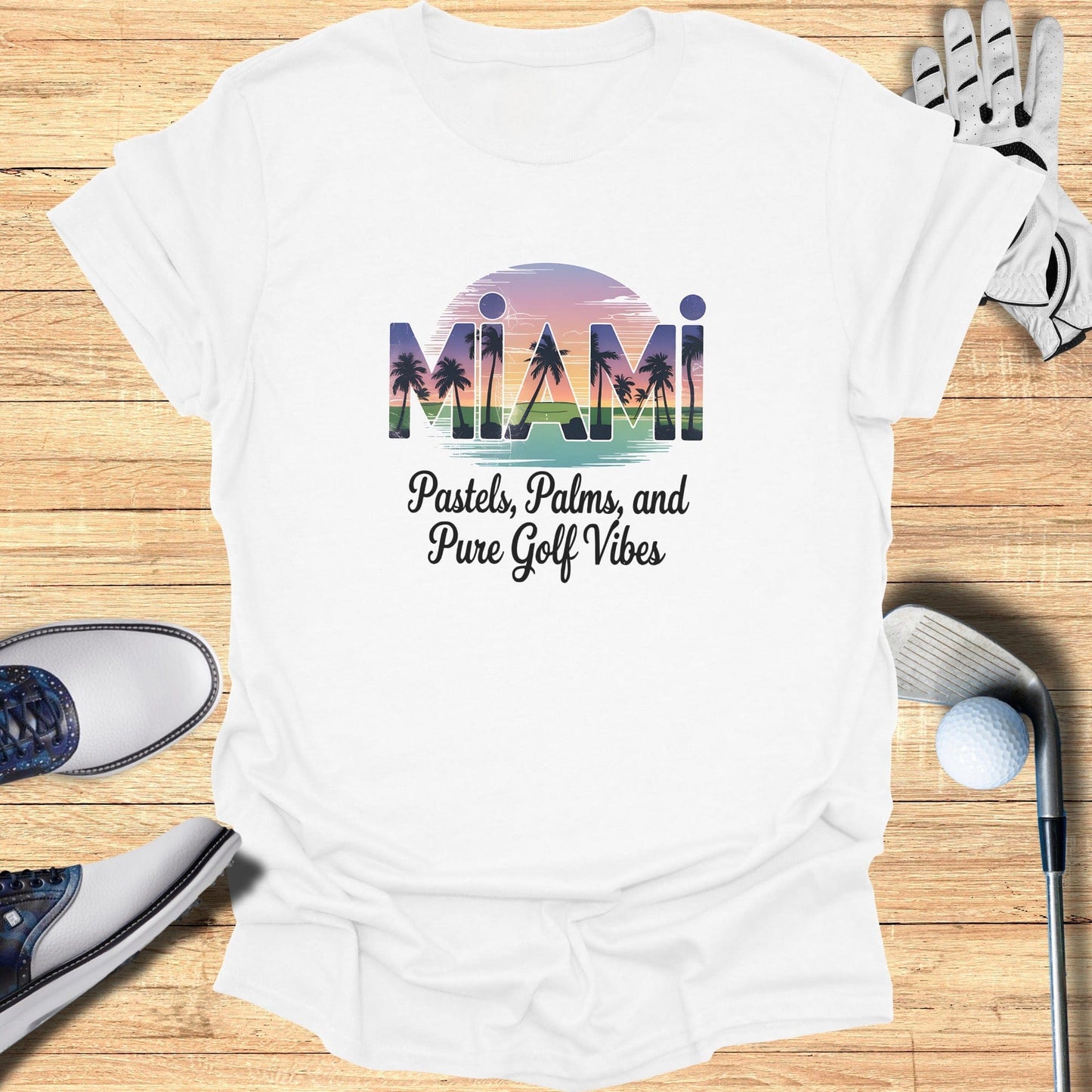 Miami Golf Vibes T-Shirt - Funny Golf Tee by Swing Epic