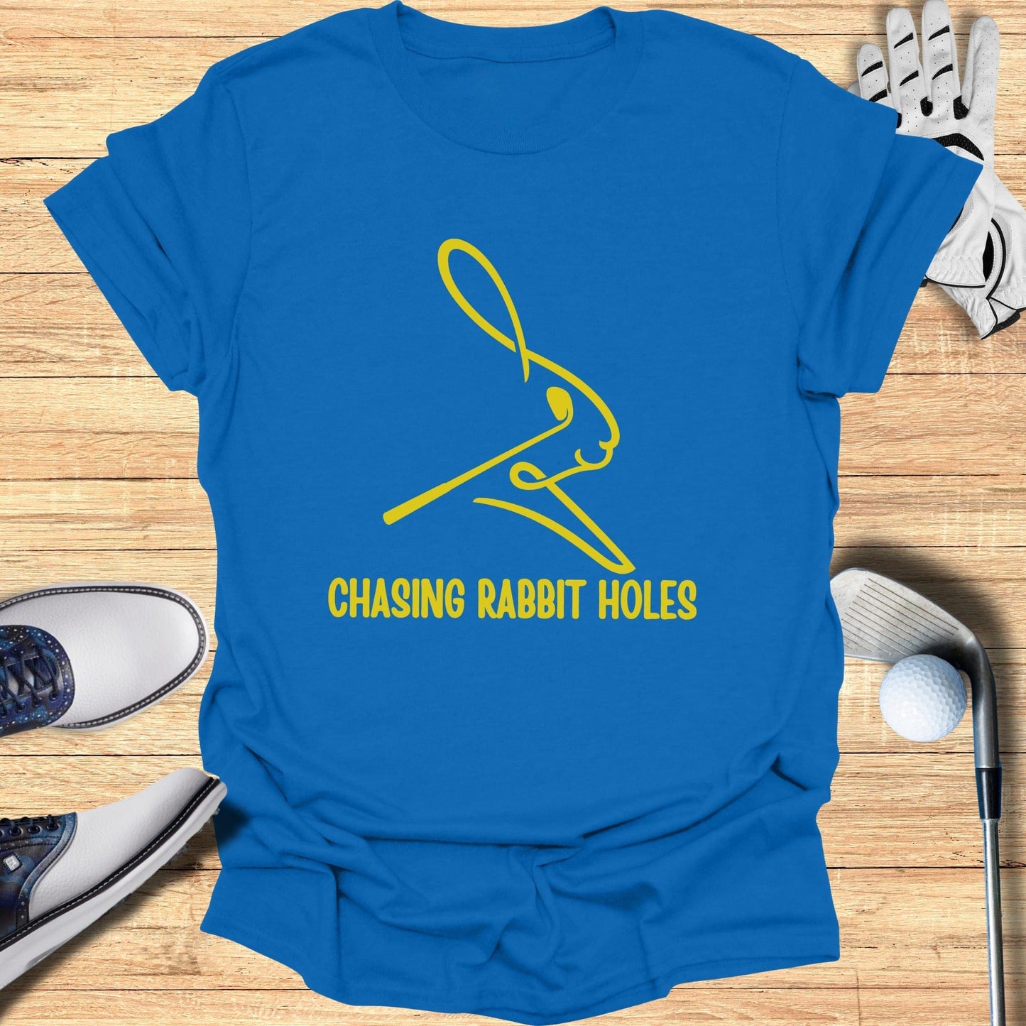 Chasing Rabbit Holes Graphic Tee Fun Rabbit T-Shirt