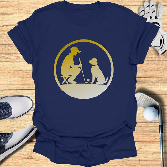 Golf Enthusiast and Pet Silhouette T-Shirt