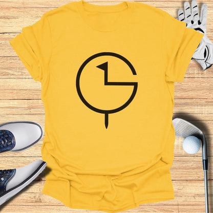 Stylish Yellow T-shirt with Unique Golf Club Design