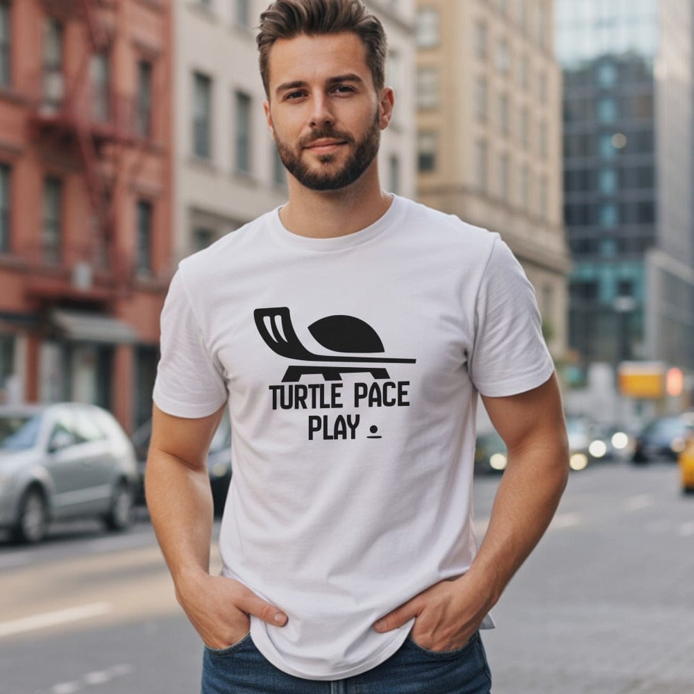 Turtle Pace Play Graphic White T-Shirt